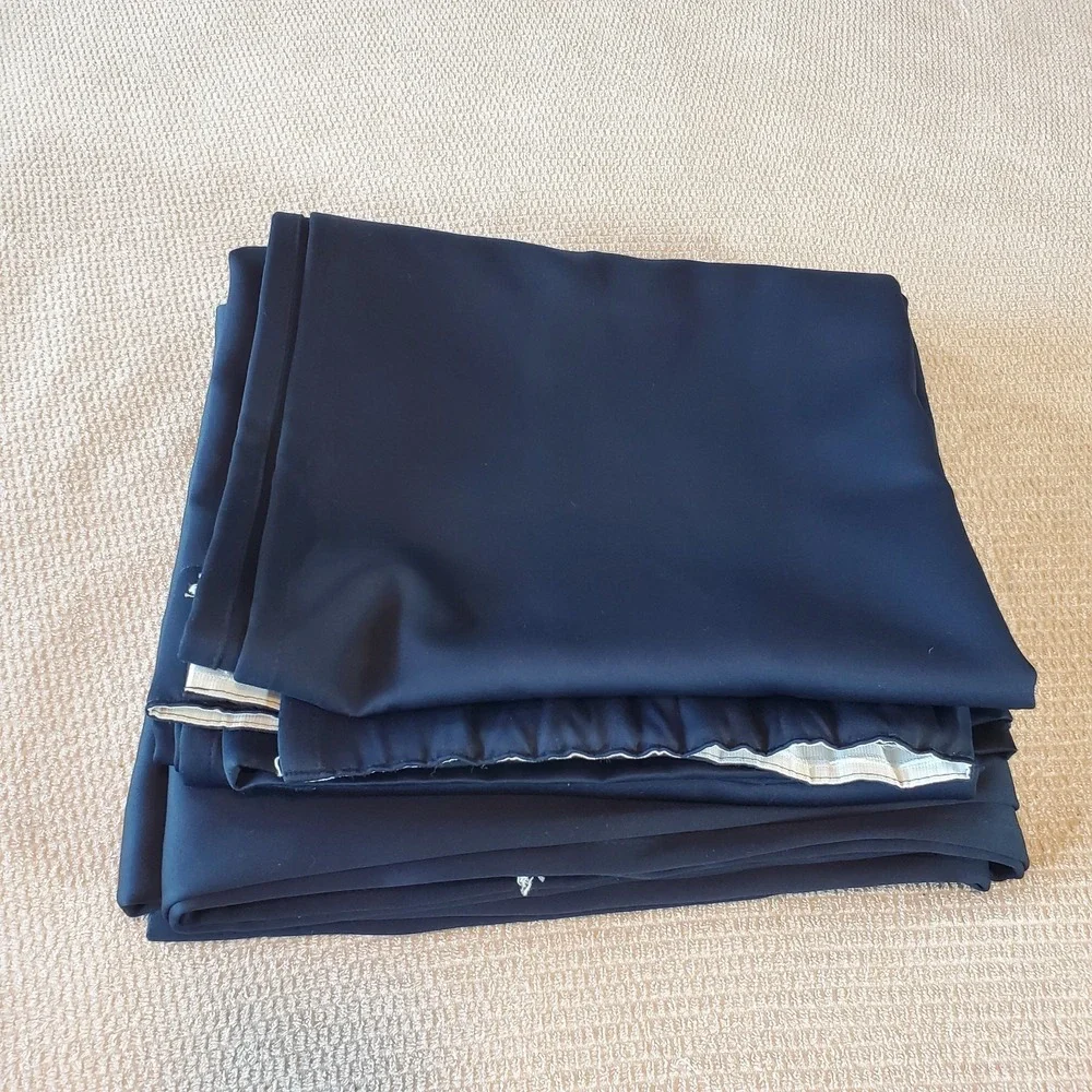 Ikea 1410 Werna Curtain Panels Set Of 2 Dark‎ Navy Blue Thick Polyester 57x105.5